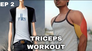 EP2 HOMEWORKOUT TRICEPS EXERCISETRICEPS WORKOUT  FITNESS  PASSION HARDWORK [upl. by Enajaras]