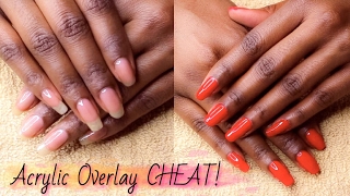 Acrylic Overlay On Natural Nail CHEAT Vitagel Strengthener For Stronger Nails  Simply Subrena [upl. by Savvas]