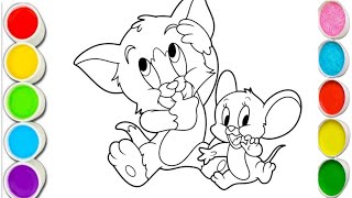 Colorful Tom amp Jerry DrawingPainting Coloring for KidsToddlerHow to Draw Tom amp Jerry Step By Step [upl. by Michail]