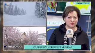 Stirile Kanal D  Ninsoare de primavara Ce surprize ne rezerva vremea  Editie de pranz [upl. by Lassiter830]