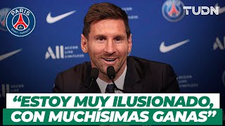 ¡Más que contento Las primeras palabras de Messi como jugador del PSG  TUDN [upl. by Naivat]