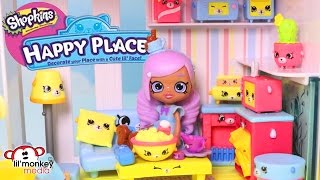 Shopkins Happy Places Collection Watch The Shoppies Set Up The House [upl. by Atsocal]