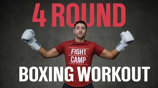 Home Boxing Cardio 4Round Heavy Bag Workout to Burn Fat and Build Stamina [upl. by Aihsilef264]