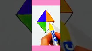 Easy to drawing kite kite drawing for kids and toddlers kite kids shortvideo [upl. by Lucrece]