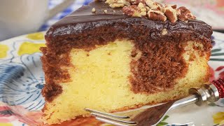 Marble Yogurt Cake Recipe Demonstration  Joyofbakingcom [upl. by Etteve]