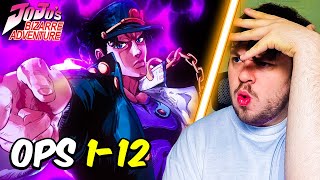 WOW JOJOS BIZARRE ADVENTURE Openings 112 First Time Reaction [upl. by Hploda]