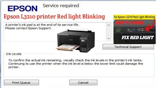 Epson l3210 printer red light Blinking  Epson l3210 printer service required error [upl. by Reuben]