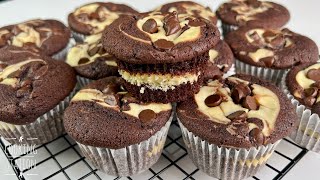 CHOCOLATE CUPCAKE with Cream Cheese Filling Simple and very tasty [upl. by Atile]