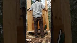 Simple outhouse build with limited materials and tools outhouse offgridcabin diy construction [upl. by Heddie]