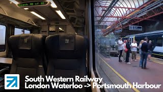 South Western Railway Full Journey London Waterloo  Portsmouth Harbour 1st class [upl. by Tor]