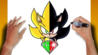 como DESENHAR o SUPER SONIC VS DARK SONIC [upl. by Urquhart152]