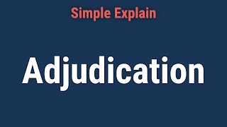 What Is Adjudication Definition How It Works Types and Example [upl. by Ardnuhsed480]