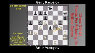 Artur Yusupov vs Garry Kasparov Brilliant games 108 [upl. by Ailil]