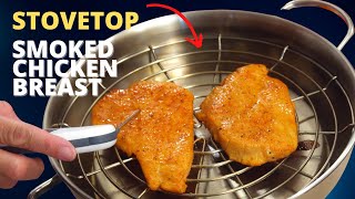 Smoked Chicken Breast on the Stovetop  Demeyere Resto Stainless Steel Indoor Smoker [upl. by Wie]