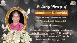 Final Journey of Magdaline Dalmeida  St Lawrence Church Moodubelle  16112024 [upl. by Mufi711]