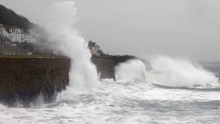 Monster waves battering Mousehole Cornwall [upl. by Iney576]