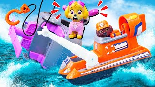 Spielzeug Video für Kinder mit der Paw Patrol  Kinder Cartoons Skyes Hubschrauber ist abgestürzt [upl. by Inaleon]