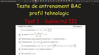 Bacalaureat Test 1 Subiect III model profil tehnologic Invata Matematica UsorMeditatii Online [upl. by Orestes]