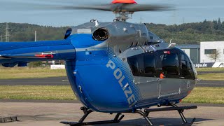 Polizei RheinlandPfalz  Landung Polizei H145 DHRPD Flugplatz KoblenzWinningen [upl. by Ardnasac]