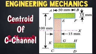 Centroid Of C Channel  Engineering Mechanics  HINDI [upl. by Ahseryt]