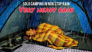 SOLO CAMPING HEAVY RAIN  HIKING IN LONG HEAVY RAIN NON STOP  ASMR [upl. by Trainor]