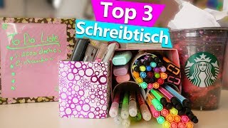 3 einfache amp schöne DIY Ideen für den SCHREIBTISCH  Schreibtisch Makeover Inspiration deutsch [upl. by Taryne]