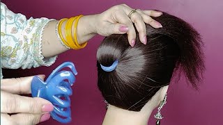 Beautiful amp Quick Hairstyles  Very Easy Braid Hairstyles For Daily Use  easy Bun With Clutcher [upl. by Dareen]