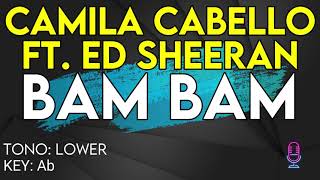 Camila Cabello ft Ed Sheeran  Bam Bam  Karaoke Instrumental  Lower [upl. by Lewak]