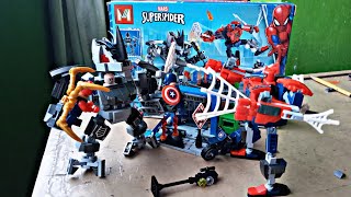 La GRAN MAQUINA de Rhino  Reseña Lego Bootleg Spiderman Rhino vs Spider Mech MG 652 [upl. by Jarvey]