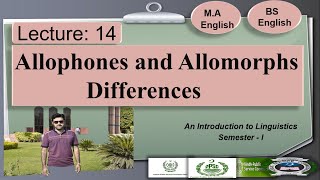 Allophones and Allomorphs Differences  Lecture 14 LinguisticsI  UrduHindiEnglish [upl. by Alliber889]