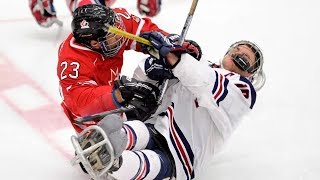 Sledge Hockey GoalsHitsSavesScrums [upl. by Sneed]