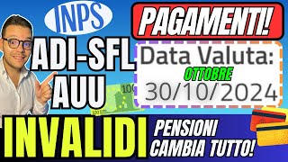 INPS PAGA🔴30 OTTOBRE👉ADI SFL AUU⚠️Riforma INVALIDI e PENSIONI💶BONUS MAMME [upl. by Beaufort]