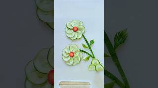 learn how to make cucumber flower vegetablecarving cuttingskills shorts trending creativeart [upl. by Gildas329]