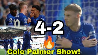 Cole Palmer Goals🔥Chelsea vs Brighton 42 Highlights Palmer 4 GoalsSancho assistsFans Reaction [upl. by Julee]