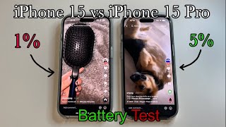 iPhone 15 vs 15 Pro Battery Test [upl. by Padegs]