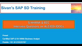 SAP ECC amp S4HANA Interview Questions on ALEEDI IDOCs  Sivans SAP SD Training [upl. by Zinah160]