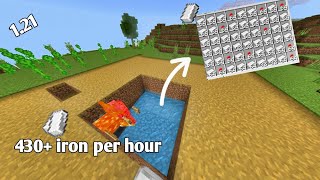 Easiest Iron farm in Minecraft 121  MCPEXBOXPS5JAVA GIVES 430 iron per hour [upl. by Maxma]