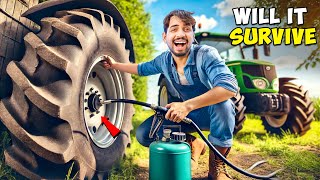 Tractor Tube Air Pressure Test  ट्रैक्टर ट्यूब में भरी हद से ज्यादा हवा फ़िर हुआ धमाल [upl. by Doti]