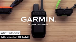 Garmin Support  Alpha® TT 25 Dog Collar  Pairing with an Alpha® 300i [upl. by Ahsinod]