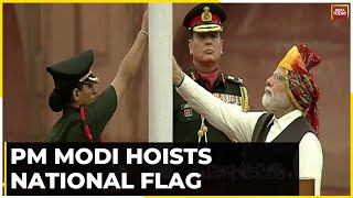 Prime Minister Narendra Modi Hoists The National Flag At The Red Fort In Delhi On Independence Day [upl. by Latreese]