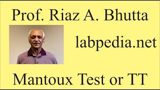 Mantoux test TT by Prof Riaz A Bhutta labpedianet [upl. by Naam852]