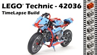 LEGO Technic 42036 Street Motorcycle  TimeLapse Build [upl. by Nnyltiak]