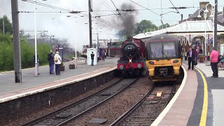 Skipton Railway Station  featuring GWR Hall 5972 Olton Hall Hogwarts Castle [upl. by Goulder]