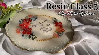 Full Tutorial of RESIN ARTWORK  Resin Art Course Class3How To Make Resin Plaque With Stickerssheet [upl. by Naujuj]