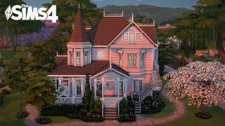 Coraline Inspired Pink Palace 🌺  No CC  Sims 4 Speed Build [upl. by Calbert]