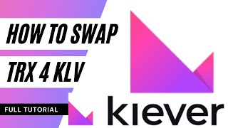 BTC KLV Swap  Tutorial on how to swap TRX for KLV [upl. by Gilbertine]