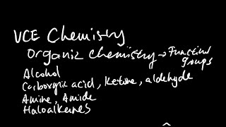 Organic chemistry functional groups Naming Haloalkane alcohol carboxylic acid ester amine VCE [upl. by Derwon]