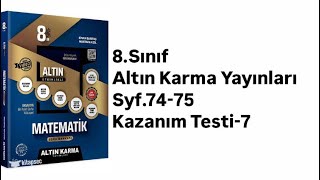 8SINIF ALTIN KARMA SORU BANKASI S7475 KAZANIM TESTİ 7 [upl. by Dnalyr]