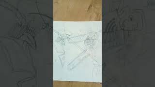 chain saw man and katana man fight scenedrawing art chainsawman anime viral reach [upl. by Riane840]