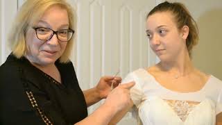 How to add a detachable off the shoulder sleeve to a strapless gown [upl. by Mailli]